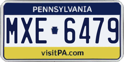 PA license plate MXE6479