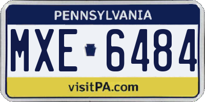 PA license plate MXE6484