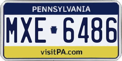 PA license plate MXE6486