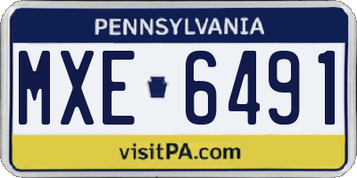 PA license plate MXE6491