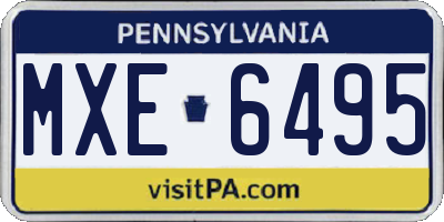 PA license plate MXE6495
