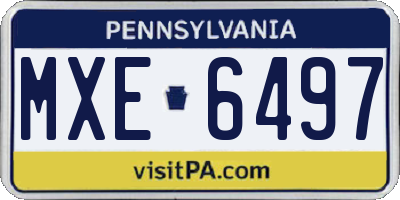 PA license plate MXE6497