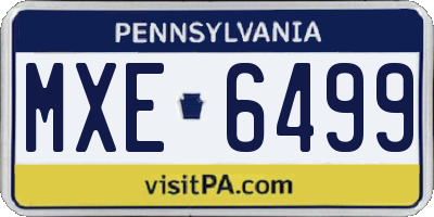 PA license plate MXE6499