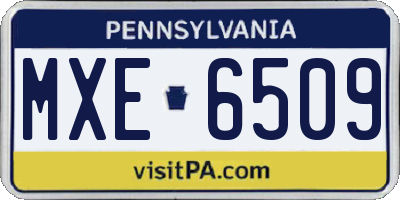 PA license plate MXE6509