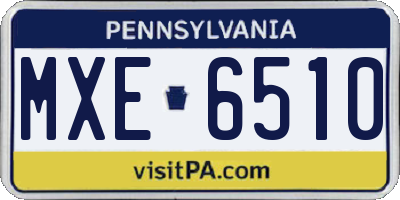 PA license plate MXE6510