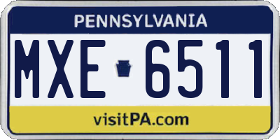 PA license plate MXE6511
