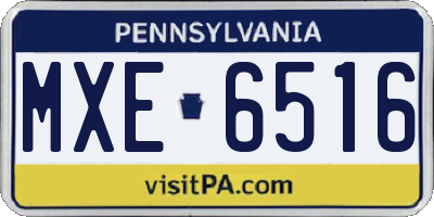 PA license plate MXE6516