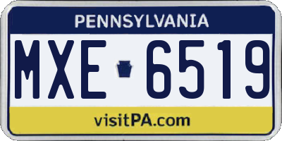 PA license plate MXE6519