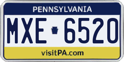 PA license plate MXE6520