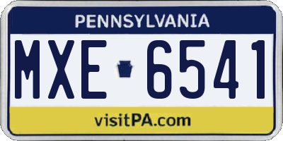 PA license plate MXE6541