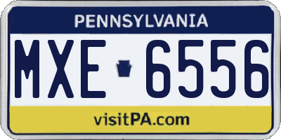 PA license plate MXE6556