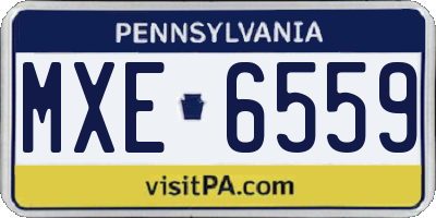 PA license plate MXE6559