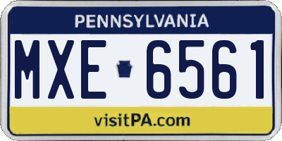 PA license plate MXE6561
