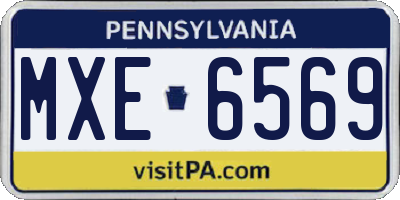 PA license plate MXE6569