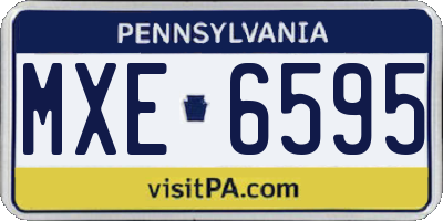 PA license plate MXE6595