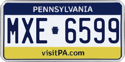 PA license plate MXE6599