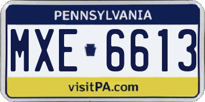 PA license plate MXE6613