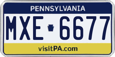 PA license plate MXE6677