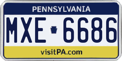 PA license plate MXE6686