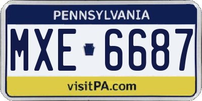 PA license plate MXE6687