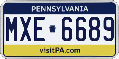 PA license plate MXE6689