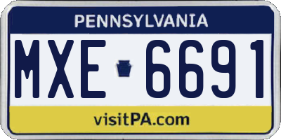 PA license plate MXE6691