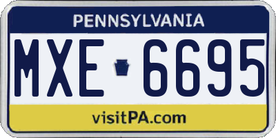 PA license plate MXE6695