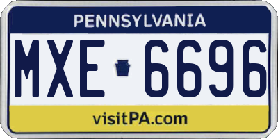PA license plate MXE6696