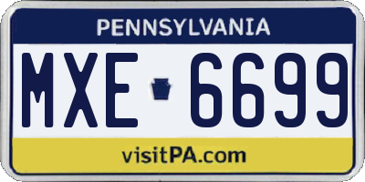 PA license plate MXE6699