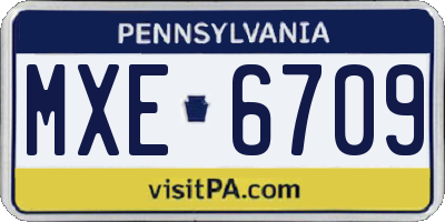 PA license plate MXE6709