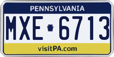 PA license plate MXE6713