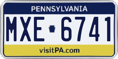 PA license plate MXE6741