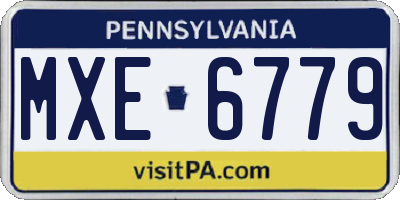 PA license plate MXE6779