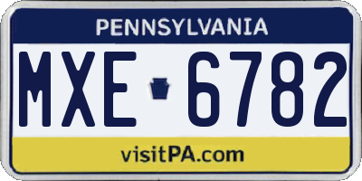 PA license plate MXE6782