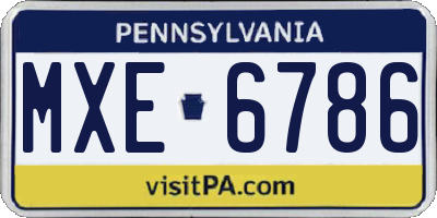 PA license plate MXE6786