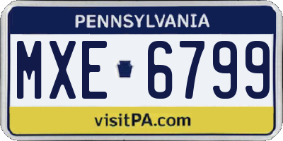 PA license plate MXE6799