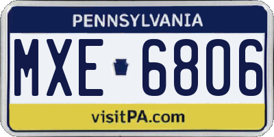PA license plate MXE6806