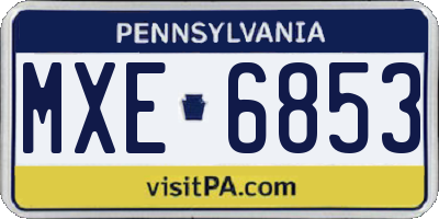 PA license plate MXE6853