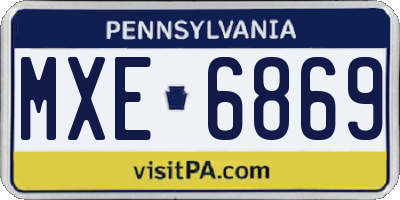 PA license plate MXE6869