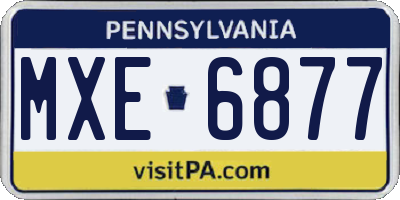 PA license plate MXE6877