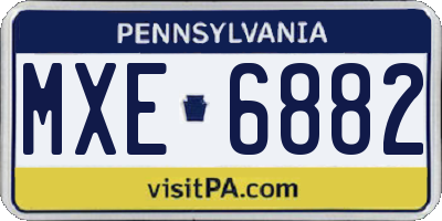 PA license plate MXE6882