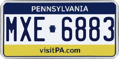 PA license plate MXE6883
