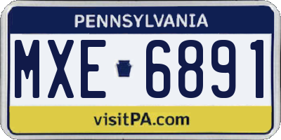 PA license plate MXE6891