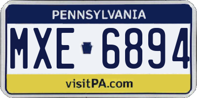PA license plate MXE6894