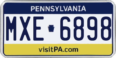 PA license plate MXE6898
