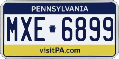 PA license plate MXE6899