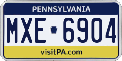 PA license plate MXE6904