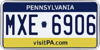 PA license plate MXE6906