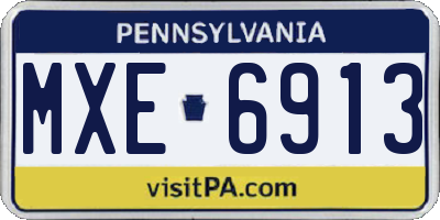 PA license plate MXE6913