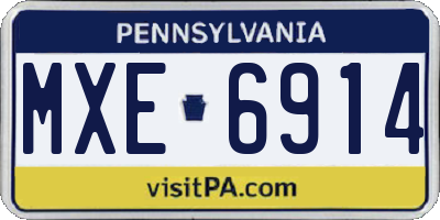 PA license plate MXE6914